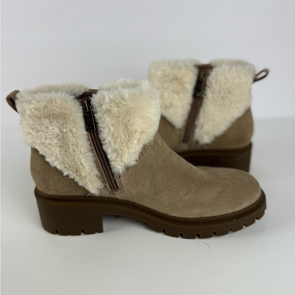 Koolaburra by UGG Suede Faux Fur Ankle Boots Tan 6